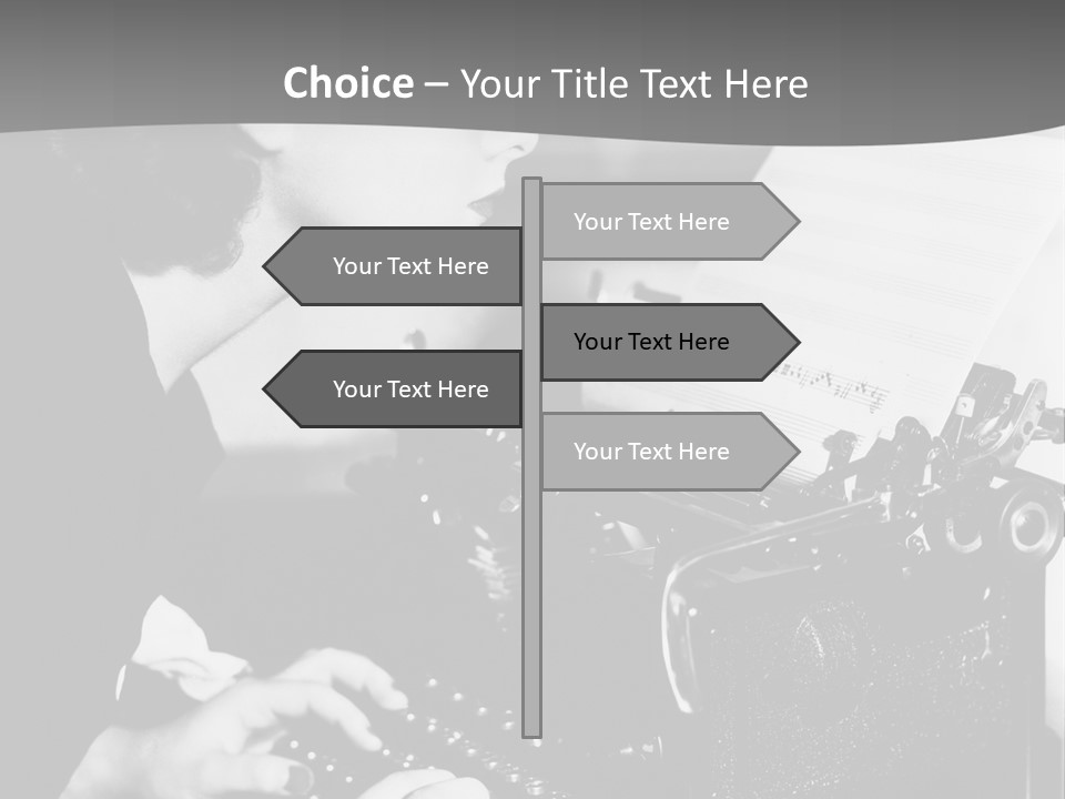 A Woman Typing On An Old Typewriter PowerPoint Template
