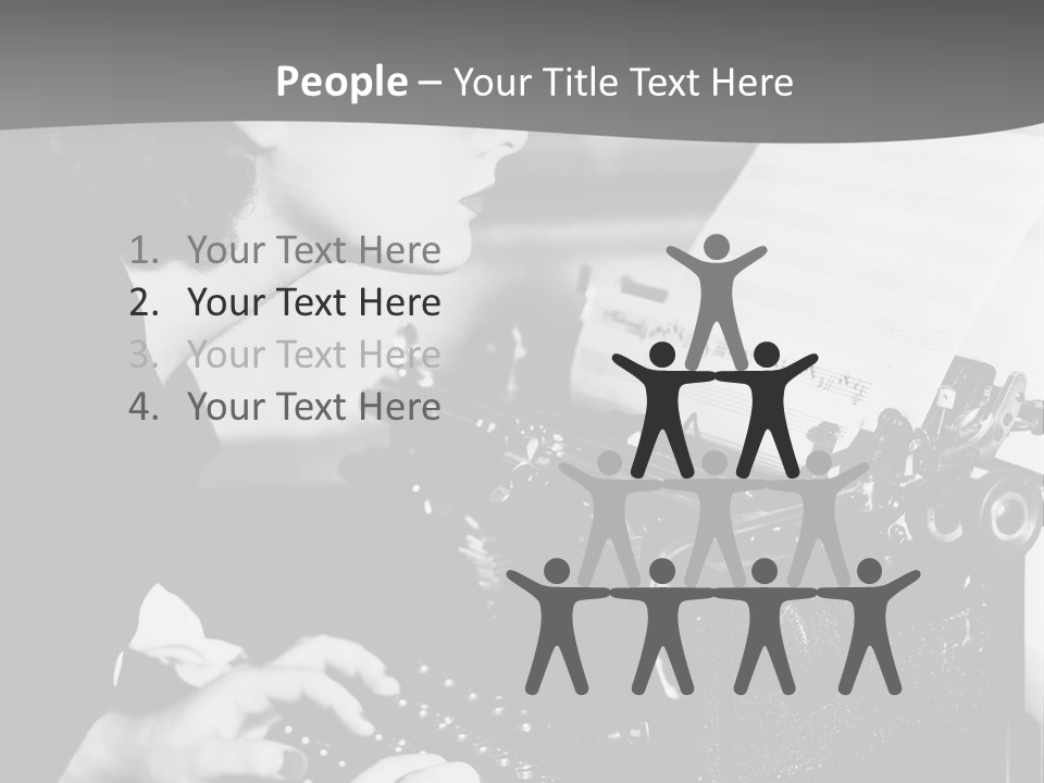 A Woman Typing On An Old Typewriter PowerPoint Template