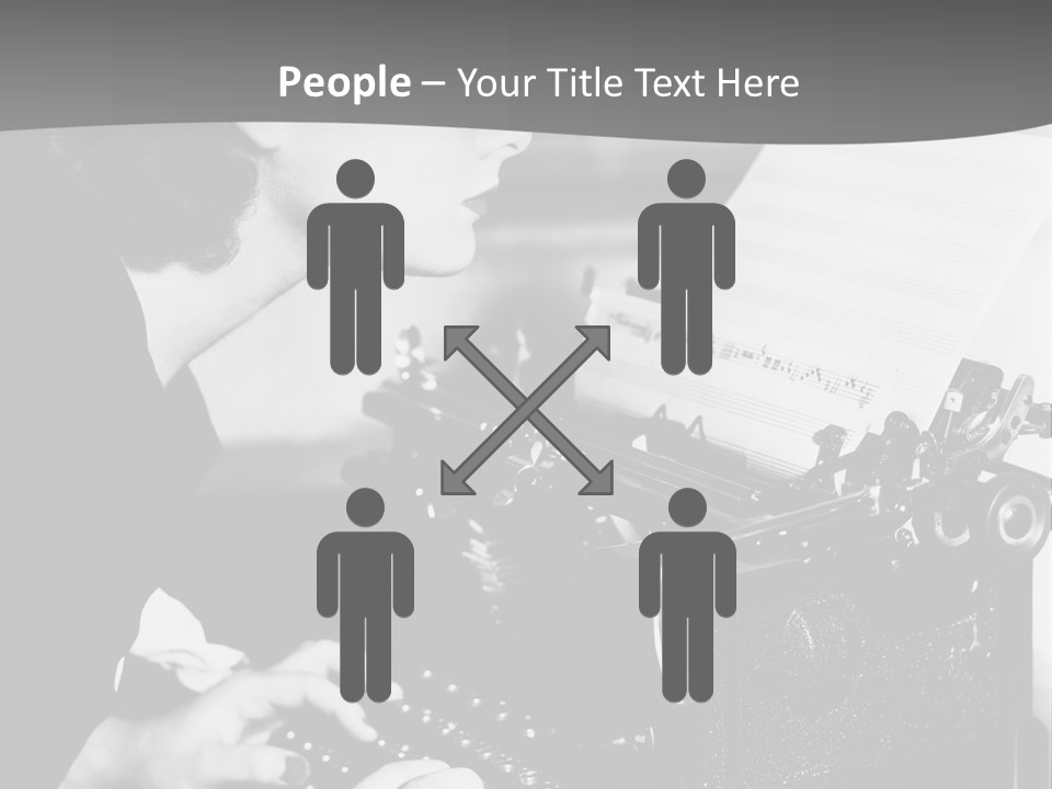 A Woman Typing On An Old Typewriter PowerPoint Template