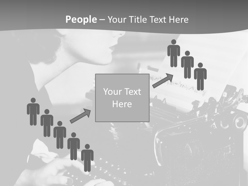 A Woman Typing On An Old Typewriter PowerPoint Template