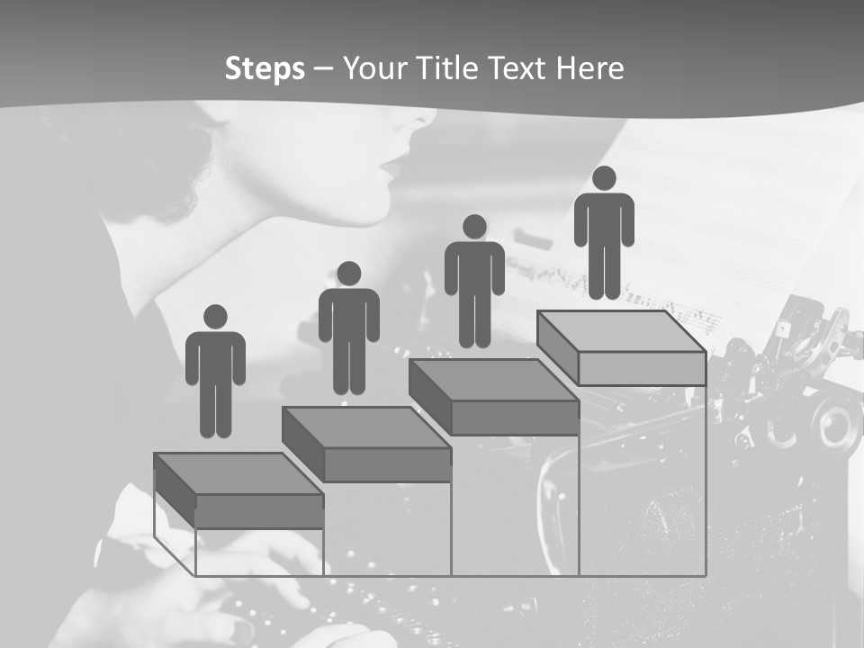 A Woman Typing On An Old Typewriter PowerPoint Template