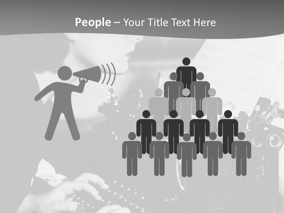 A Woman Typing On An Old Typewriter PowerPoint Template