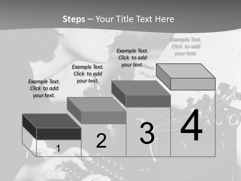 A Woman Typing On An Old Typewriter PowerPoint Template