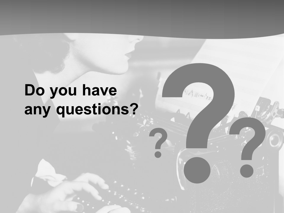 A Woman Typing On An Old Typewriter PowerPoint Template