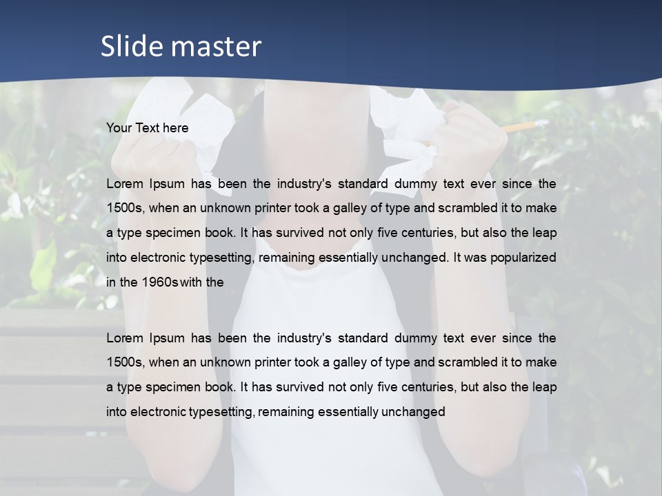 A Woman Sitting On A Bench Holding A Piece Of Paper PowerPoint Template