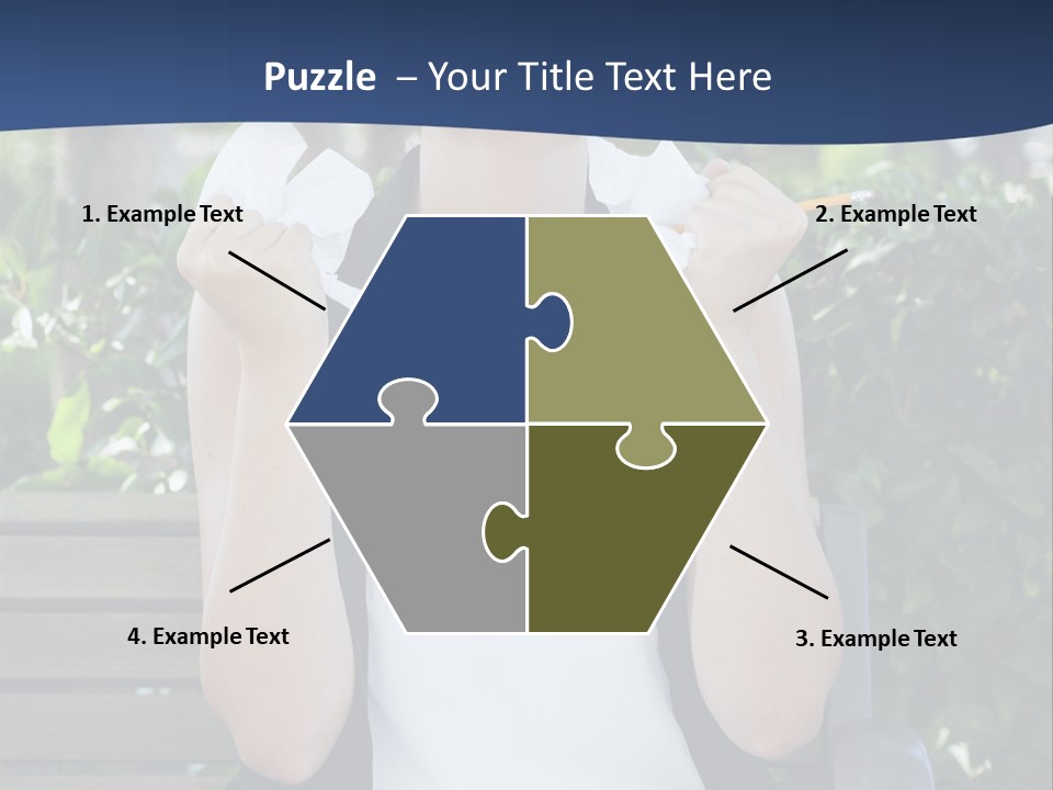 A Woman Sitting On A Bench Holding A Piece Of Paper PowerPoint Template