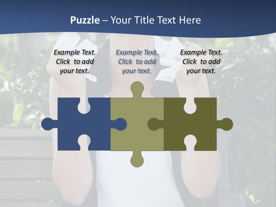 A Woman Sitting On A Bench Holding A Piece Of Paper PowerPoint Template