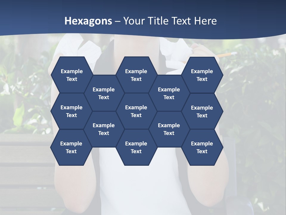 A Woman Sitting On A Bench Holding A Piece Of Paper PowerPoint Template