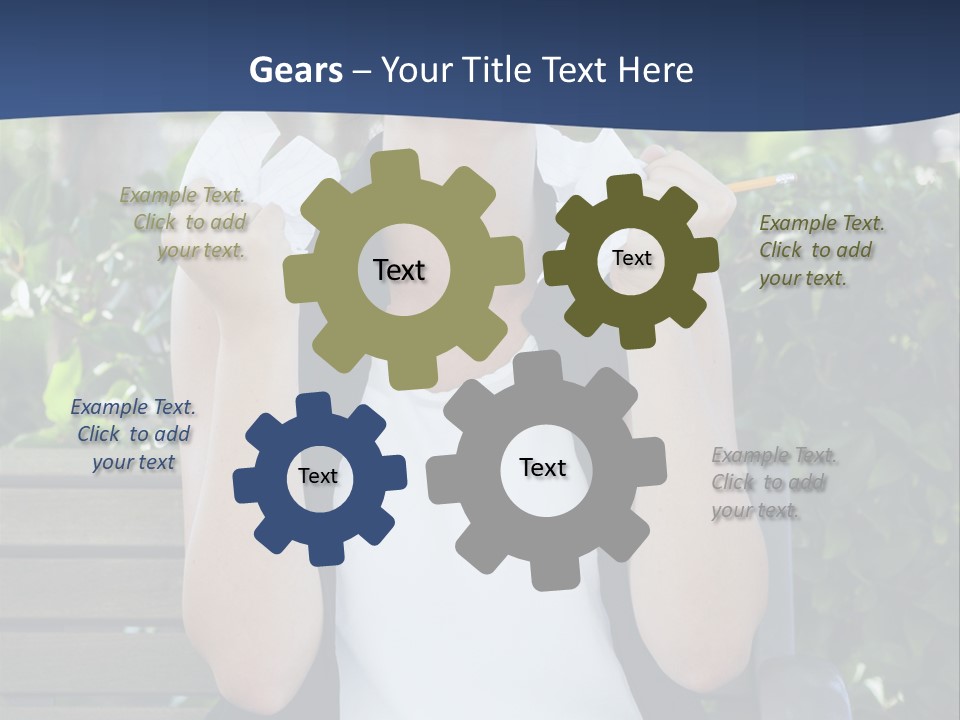 A Woman Sitting On A Bench Holding A Piece Of Paper PowerPoint Template