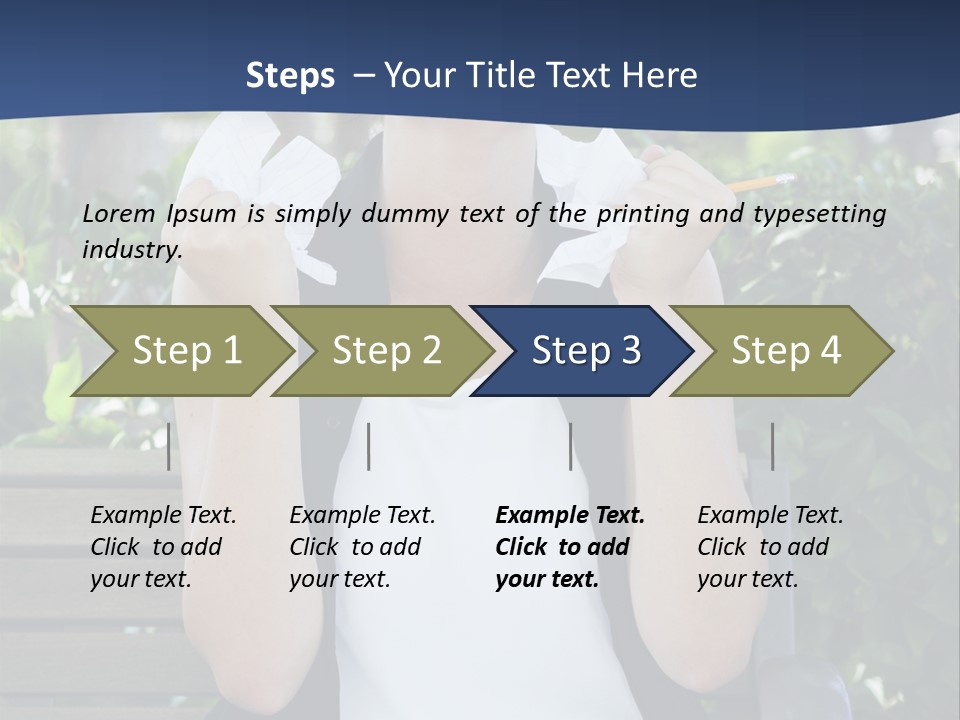 A Woman Sitting On A Bench Holding A Piece Of Paper PowerPoint Template