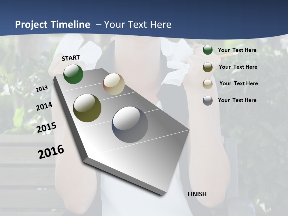 A Woman Sitting On A Bench Holding A Piece Of Paper PowerPoint Template