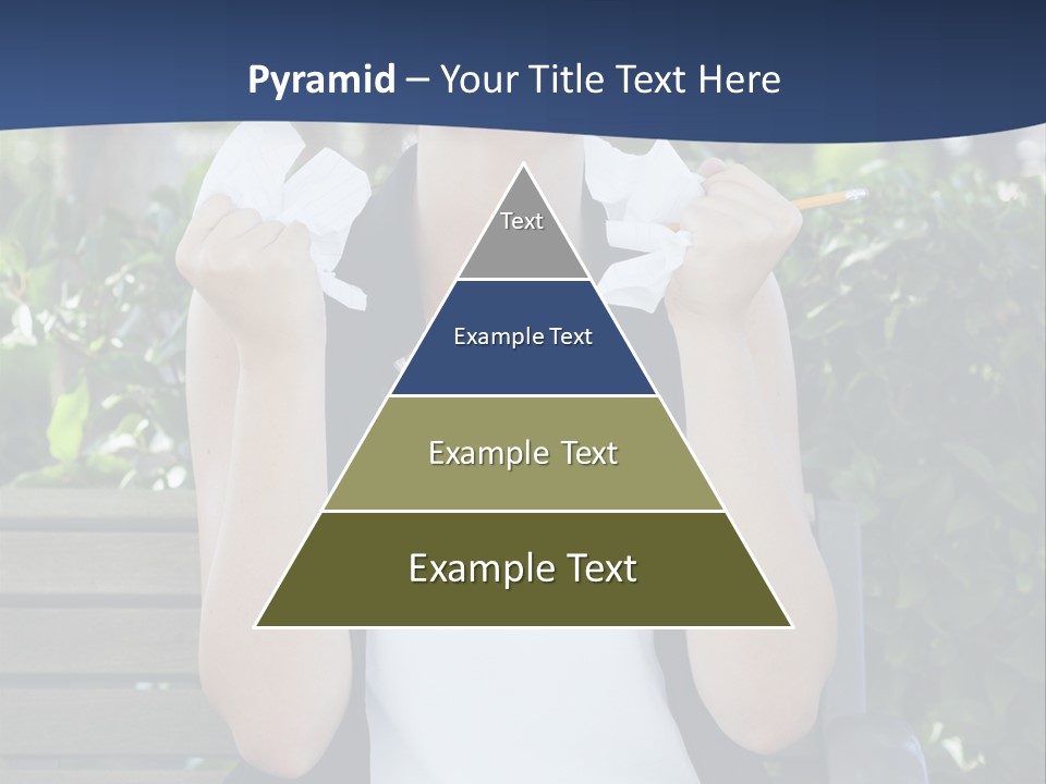 A Woman Sitting On A Bench Holding A Piece Of Paper PowerPoint Template