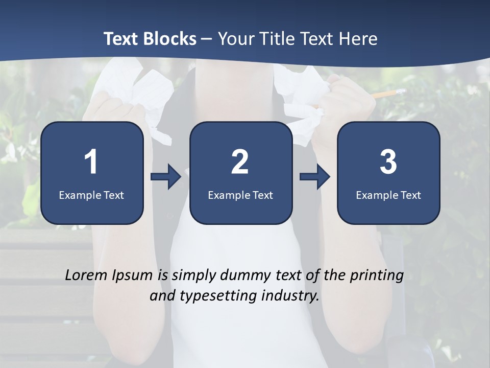 A Woman Sitting On A Bench Holding A Piece Of Paper PowerPoint Template