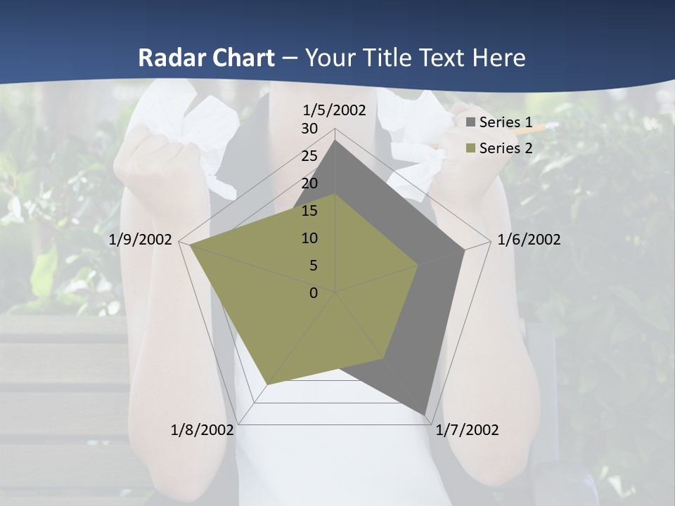 A Woman Sitting On A Bench Holding A Piece Of Paper PowerPoint Template