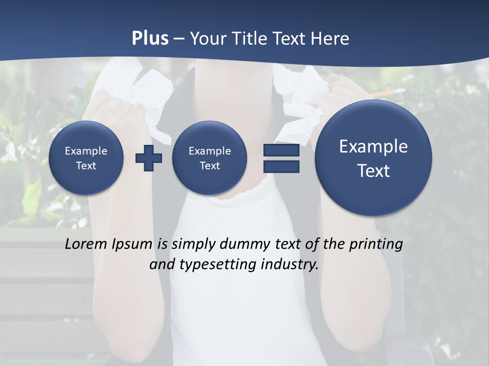 A Woman Sitting On A Bench Holding A Piece Of Paper PowerPoint Template