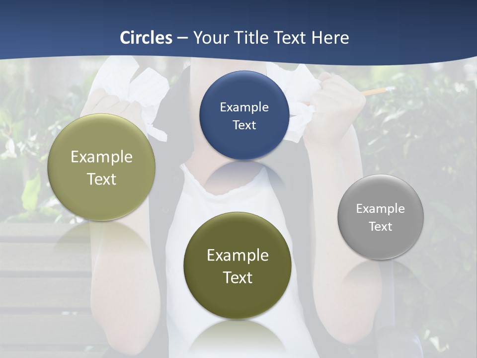 A Woman Sitting On A Bench Holding A Piece Of Paper PowerPoint Template