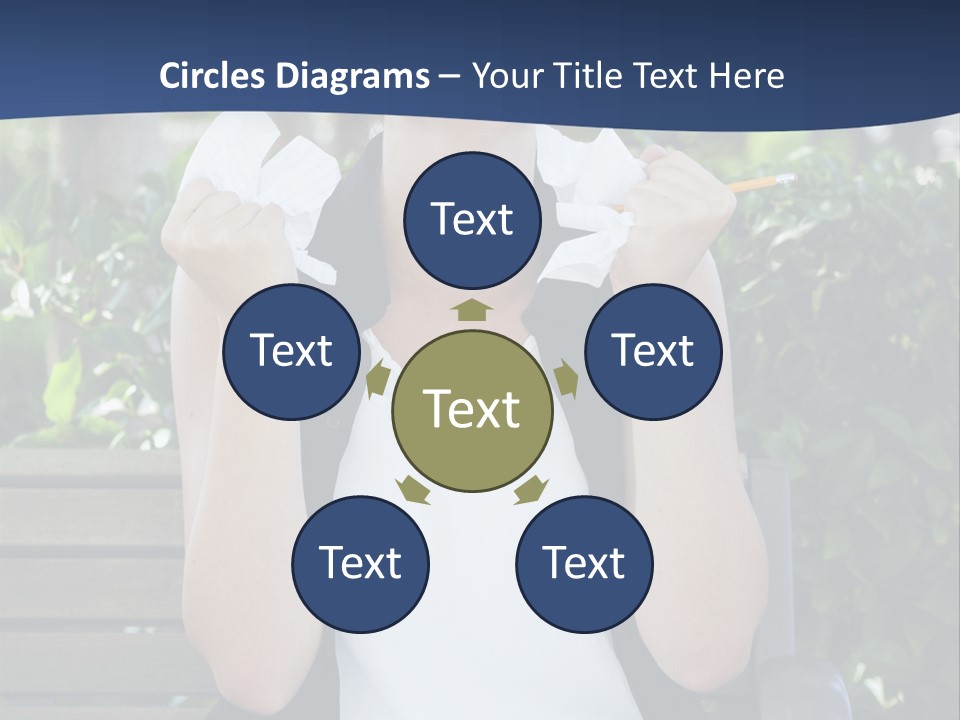 A Woman Sitting On A Bench Holding A Piece Of Paper PowerPoint Template