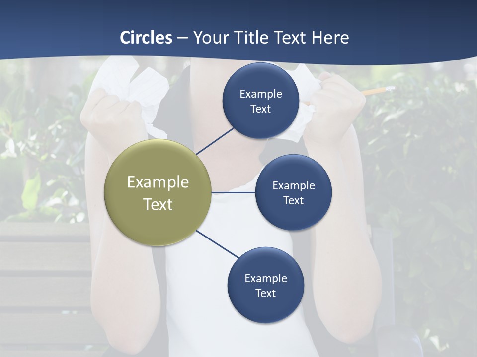 A Woman Sitting On A Bench Holding A Piece Of Paper PowerPoint Template