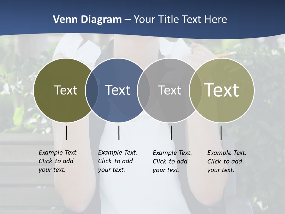 A Woman Sitting On A Bench Holding A Piece Of Paper PowerPoint Template