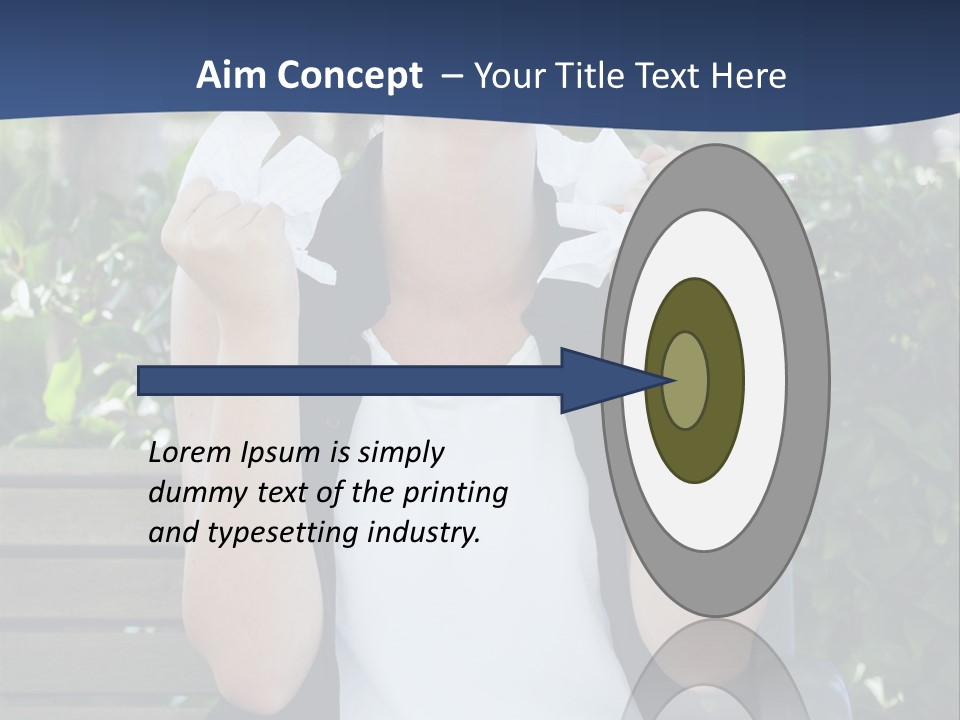 A Woman Sitting On A Bench Holding A Piece Of Paper PowerPoint Template