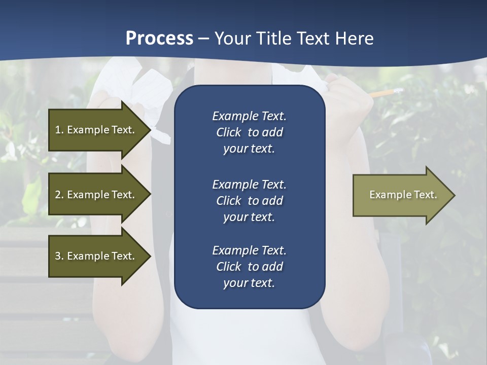 A Woman Sitting On A Bench Holding A Piece Of Paper PowerPoint Template
