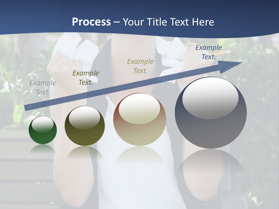 A Woman Sitting On A Bench Holding A Piece Of Paper PowerPoint Template