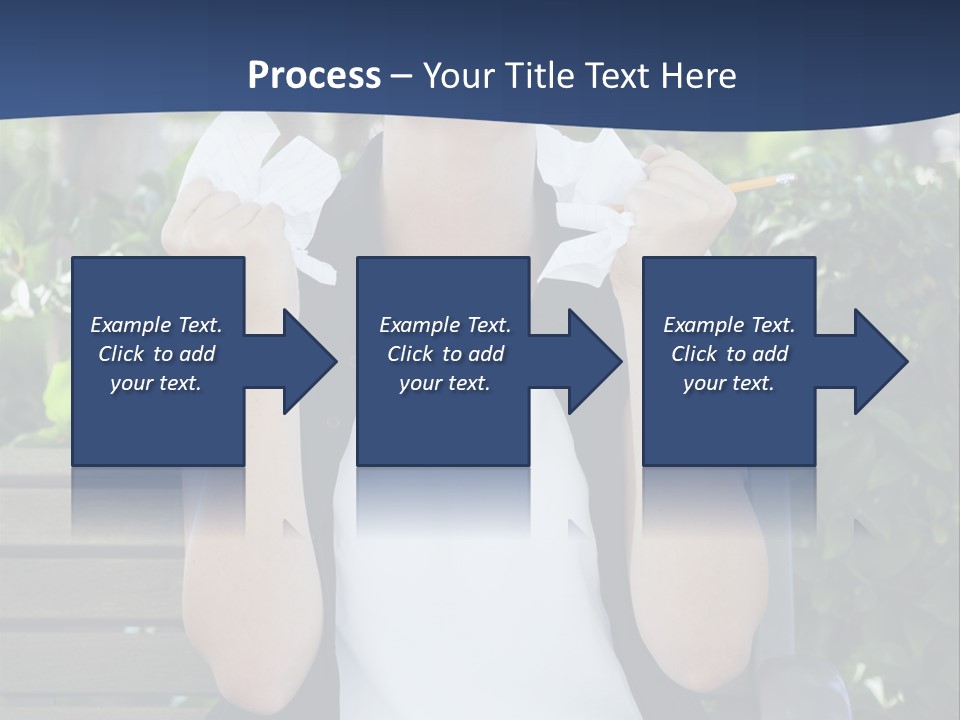 A Woman Sitting On A Bench Holding A Piece Of Paper PowerPoint Template