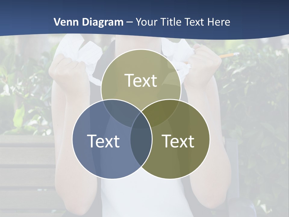 A Woman Sitting On A Bench Holding A Piece Of Paper PowerPoint Template