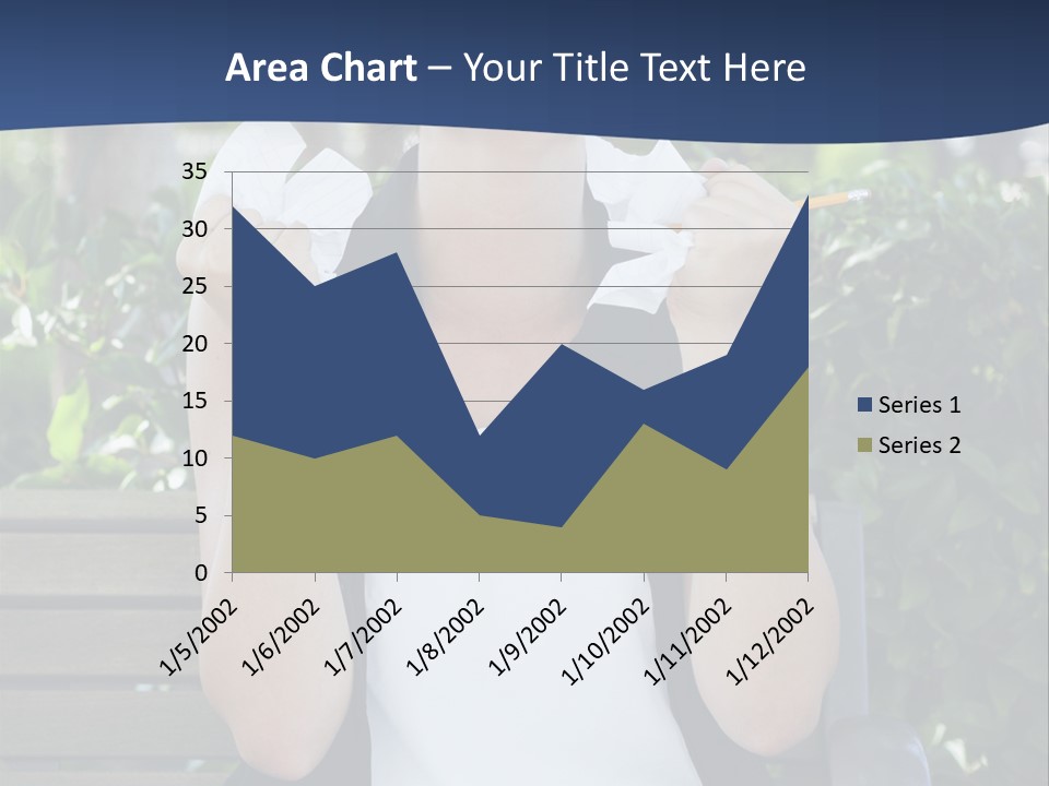 A Woman Sitting On A Bench Holding A Piece Of Paper PowerPoint Template
