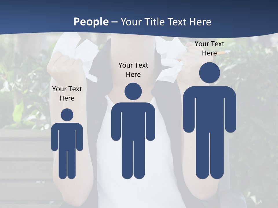 A Woman Sitting On A Bench Holding A Piece Of Paper PowerPoint Template