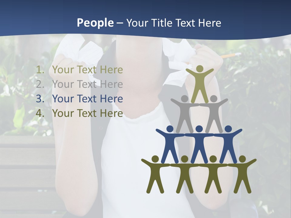 A Woman Sitting On A Bench Holding A Piece Of Paper PowerPoint Template