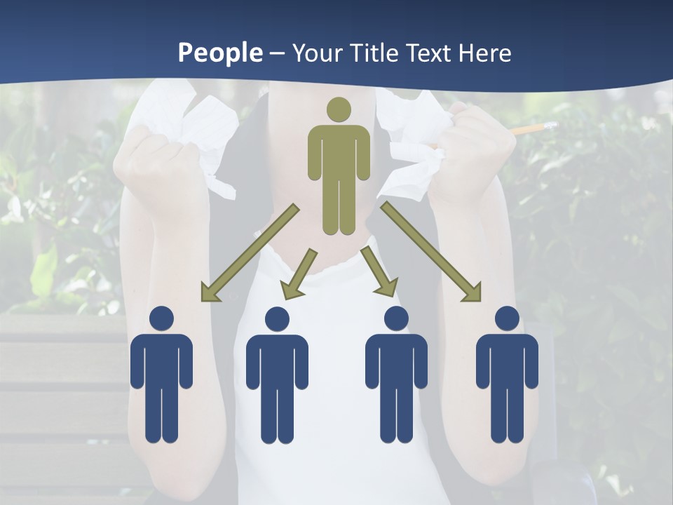 A Woman Sitting On A Bench Holding A Piece Of Paper PowerPoint Template