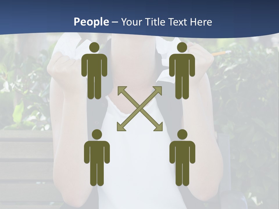 A Woman Sitting On A Bench Holding A Piece Of Paper PowerPoint Template