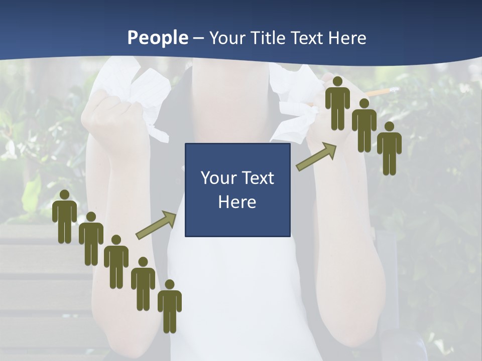 A Woman Sitting On A Bench Holding A Piece Of Paper PowerPoint Template