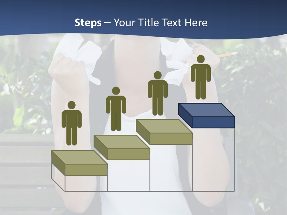 A Woman Sitting On A Bench Holding A Piece Of Paper PowerPoint Template