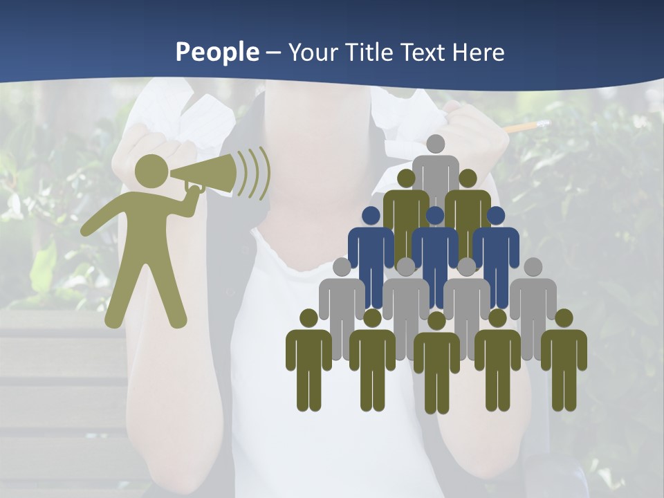 A Woman Sitting On A Bench Holding A Piece Of Paper PowerPoint Template