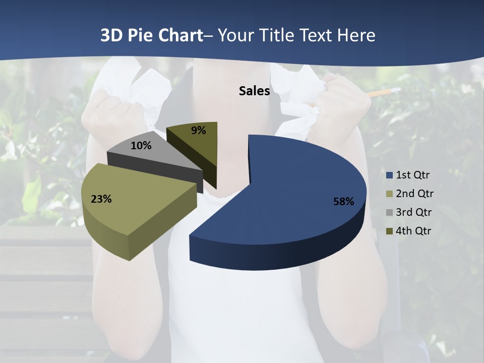 A Woman Sitting On A Bench Holding A Piece Of Paper PowerPoint Template
