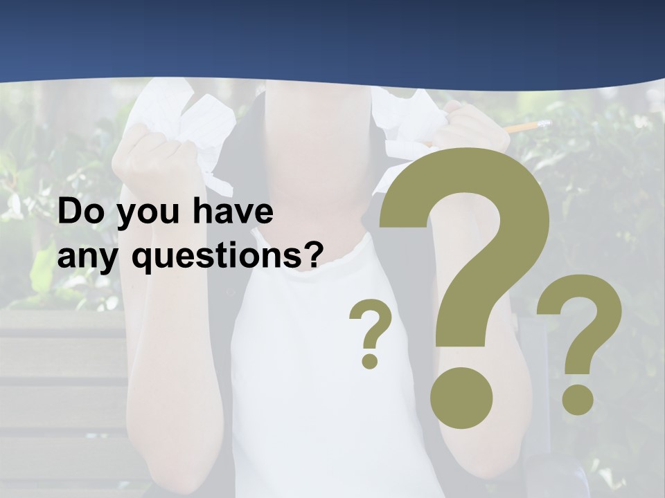 A Woman Sitting On A Bench Holding A Piece Of Paper PowerPoint Template