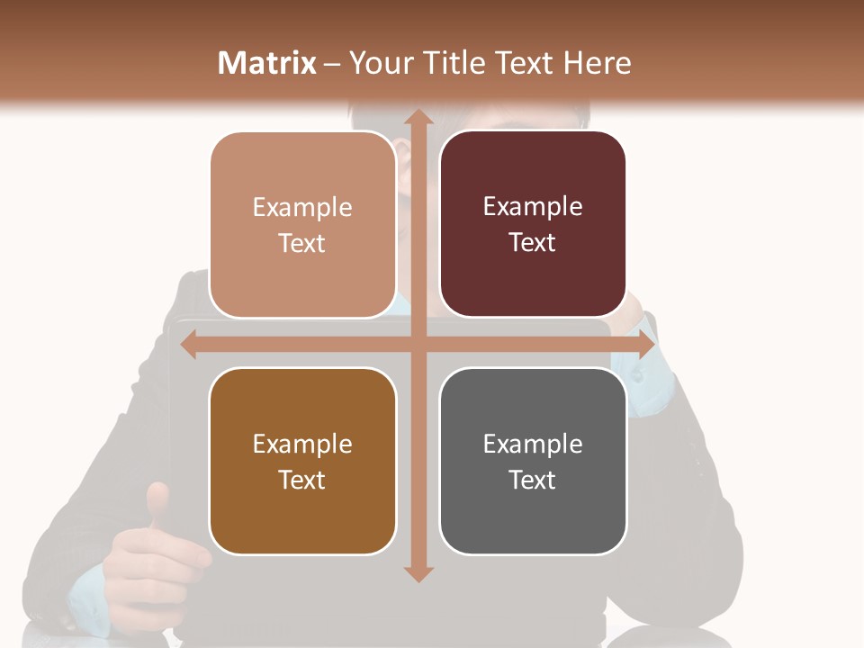 A Man In A Suit Is Using A Laptop PowerPoint Template