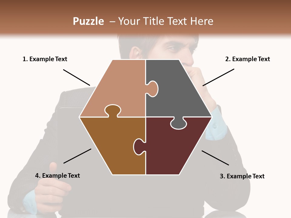 A Man In A Suit Is Using A Laptop PowerPoint Template