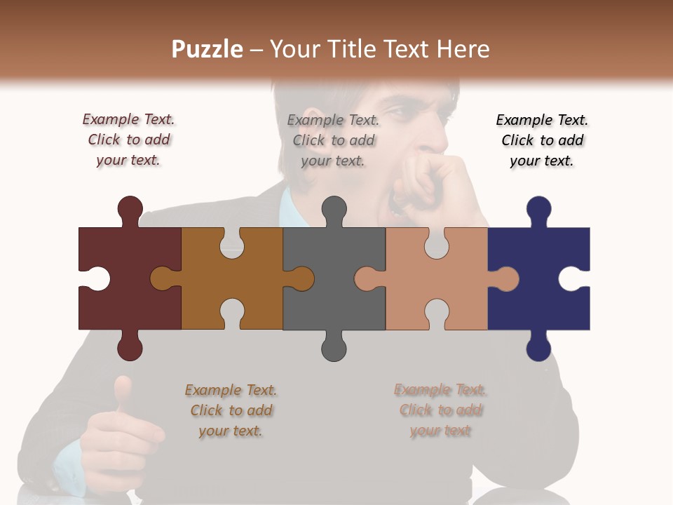 A Man In A Suit Is Using A Laptop PowerPoint Template