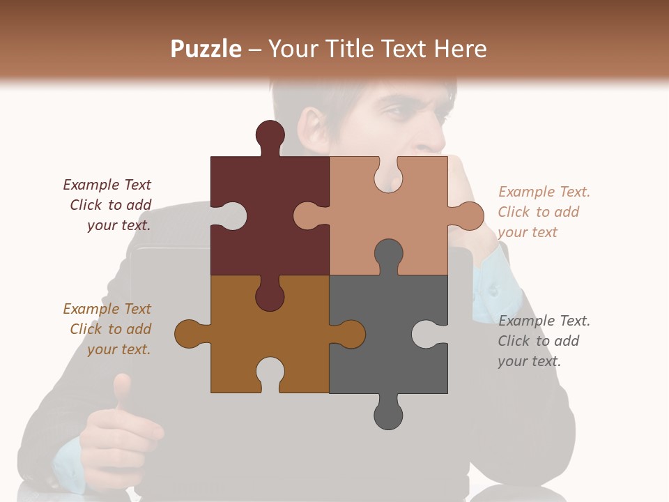 A Man In A Suit Is Using A Laptop PowerPoint Template