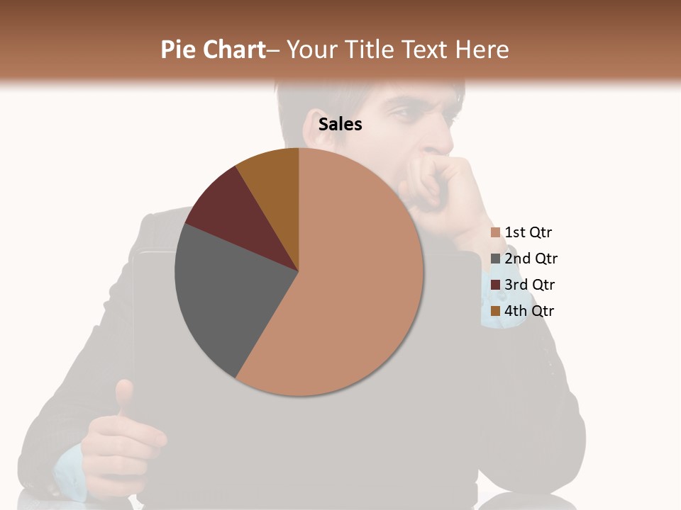 A Man In A Suit Is Using A Laptop PowerPoint Template