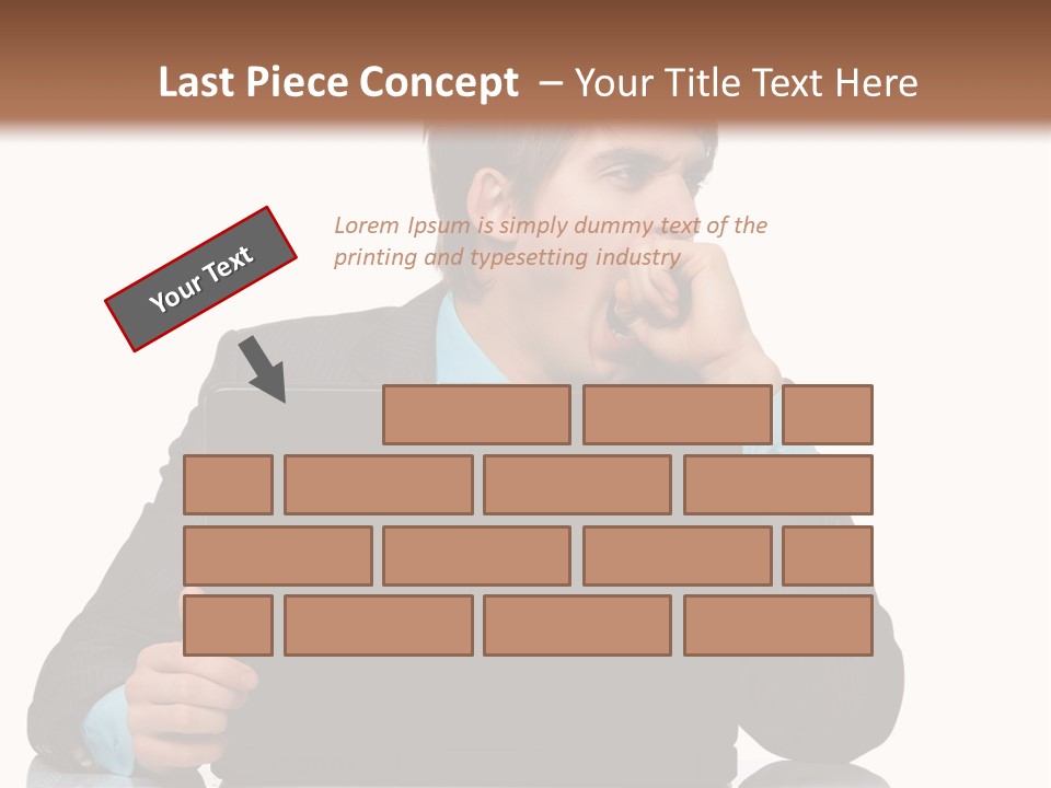 A Man In A Suit Is Using A Laptop PowerPoint Template