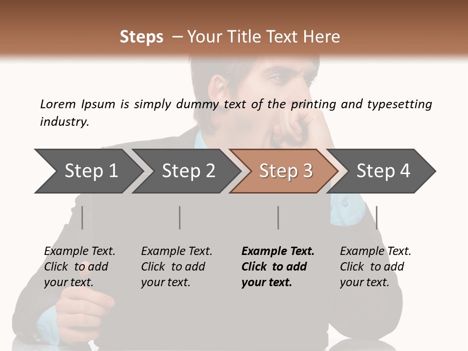 A Man In A Suit Is Using A Laptop PowerPoint Template