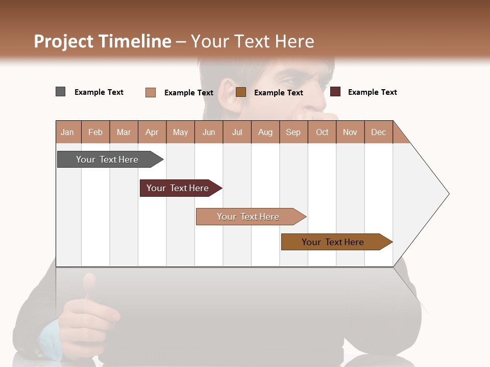 A Man In A Suit Is Using A Laptop PowerPoint Template