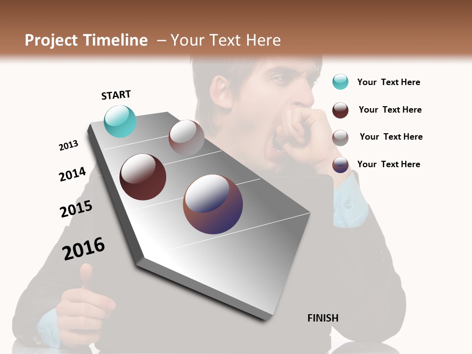 A Man In A Suit Is Using A Laptop PowerPoint Template