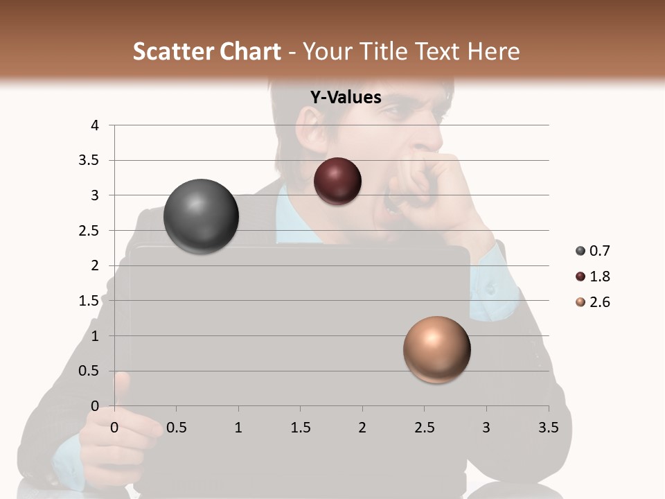 A Man In A Suit Is Using A Laptop PowerPoint Template