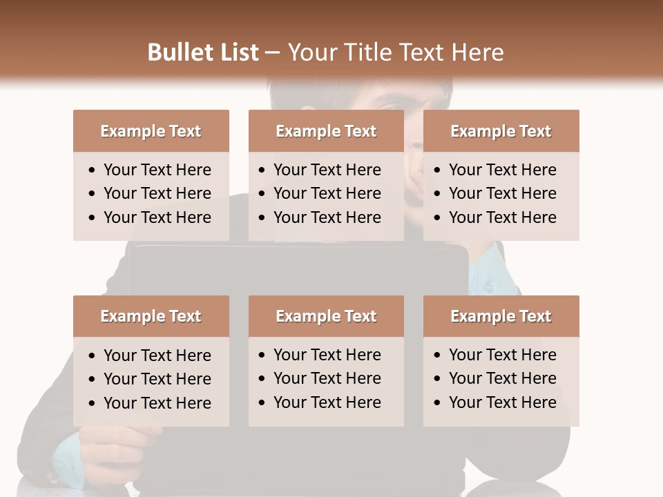 A Man In A Suit Is Using A Laptop PowerPoint Template