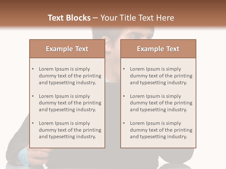 A Man In A Suit Is Using A Laptop PowerPoint Template
